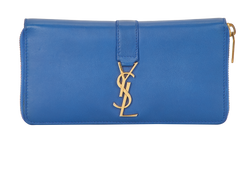 Saint Laurent Continental Zip Wallet, Leather, Blue, MII, 2*
